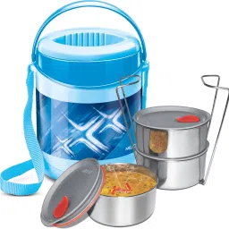 ECONA DELUXE 3 TIFFIN (BLUE) 3 Containers Lunch Box-17