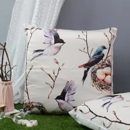 soumya White Printed Cotton 24x24 Inch Cushion Covers (Set Of 2)-picture-6