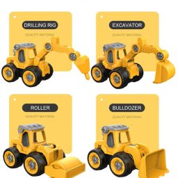 Construction Toys Vehicles Set 4 PCs DIY Trucks 4 in 1 JCB Toys-22