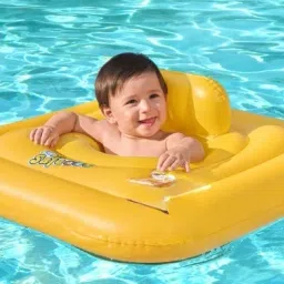 inflatable Seat (IND*74) for Swimming 76cm Swimming pools Yellow With Free Pump Inflatable Swimming Safety Tube-26
