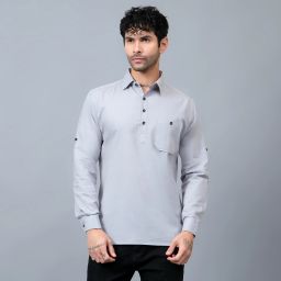 Men Solid Pure Cotton Straight Kurta-image-4