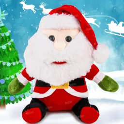 30cm Christma Santa for Kids with Hanging Decoration Soft Xmas Santa for Baby - 30 cm-image-2