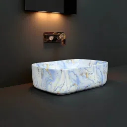 Premium Designer Ceramic Wash basin (M-UP-61) with Waste pipe & Coupling (16x12x6)(M61)UP Table Top Basin-picture-15