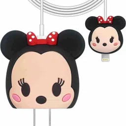 KNJ Minnie Mouse Theme iPhone Charger Case for iOS Lightning Cable and Adapter Cable Protector-image-1