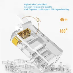 BIGGEAR 100pcs Cat6 / Cat5e RJ45 Connector, Ethernet Cable Crimp Connectors Network Interface Card image 3