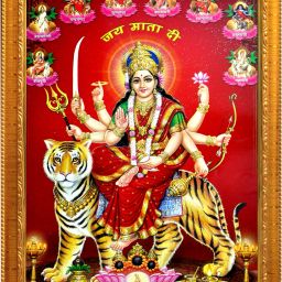 Durga maa photo frame with laminated sheet . size [ 5x7 inch ] Religious Frame-image-82