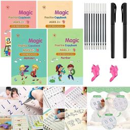 Sank Magic Book 10 Refills 2 Pen and 2 Grip Set of 4 Practice Workbook for kids-22