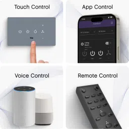 iotics Smart Touch Switch for 3 Lights & 1 Fan, Remote, Mobile App, Alexa & Google Home Smart Switch image 2