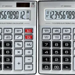 Basic Calculator 2 Power Solar/Battery/AAA Battery Operated Ct-8800GC Silver Packof 2 Basic Calculator-picture-16