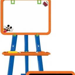5 in 1 Dual Sided Mickey Mouse Easel Board for Educational Learning Activities (Multi functional White & Black board)-12