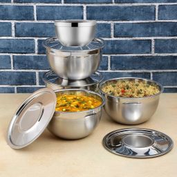 Stainless Steel Vegetable Bowl Scratch Resistant Stainless Steel Mixing Bowl 5 Pcs Set-image-65