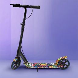 Graffito Aluminum Kick Scooter,175mm Wheels,120kg Limit, Brakes,Adjustable Sizes Adult Scooter-image-98