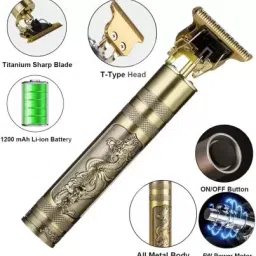 UZAN Professional Golden t99 Trimmer Haircut Grooming Kit Metal Body Rechargeable Fully Waterproof Grooming Kit 90 minRuntime 4 Length Settings-image-88
