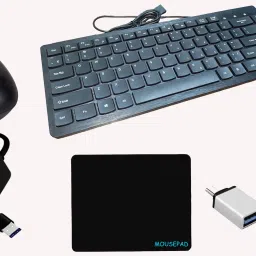 RSG PRODOT 217 MINI COMBO OF 5 ITEM Wired USB Laptop-size Multi-device Keyboard Compatible with Desktop, Laptop, Mac-19