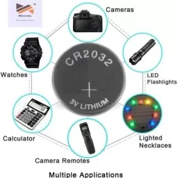 taapsee LITHIUM CR2032 3V COIN CELL FOR COMPLUTER MOTHEBOARD, CALCULATOR,REMOTE CONTROLBattery image 4
