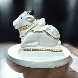 Small Nandi Idol | Nandi Ji Murti For Pooja Home or Office Decorative Showpiece - 6 cm-image-49