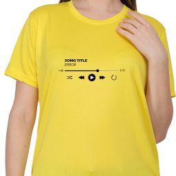 Women Graphic Print Round Neck Pure Cotton Yellow T-Shirt-image-12