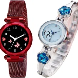 analogue wrist watches for men watches gift | gift for men | latest watches Analog Watch - For Men Magnet Heart Butterfly Red Piyush & Stone Silver Sky Piyush-image-16
