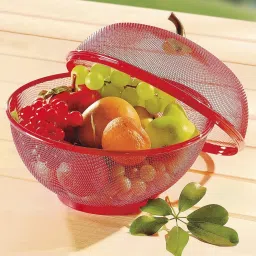 Apple Shape Fruit & Vegetable Basket With Protective Lid Stainless Steel Steel Stainless Steel Fruit & Vegetable Basket-36