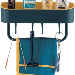 Plastic Wall Shelf for Bathroom & Kitchen Wall Mounted Multipurpose Storage Rack Plastic Wall Shelf-image-71