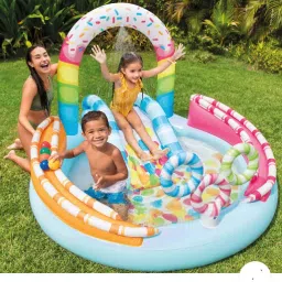 Great playground, (IND*33) candy zone with a swimming pool and a slide With Pump Inflatable Swimming Pool-4