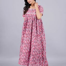 Women Maxi Pink Full Length Dress-image-2