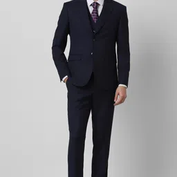 peter england Men Three Piece Suit Solid Suit-picture-4
