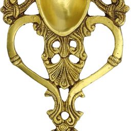 Arti Diya Made of Brass Oil Diya and Deepak and Kapoor Arti Spoon Brass Table Diya-image-1