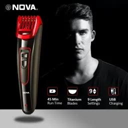 NOVA 1072 Fast Charge Titanium Coated USB Trimmer 45 minRuntime 9 Length Settings image 2