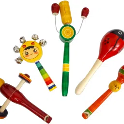 Wooden Rattle Toys for Babies Age Group 0-12 Months-Set of 5 Pcs Rattle-13