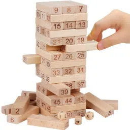 Zenga Wooden Blocks 48 Pcs Challenging Wooden Tumbling Tower, Stacking toy-11