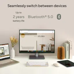 ASUS Marshmallow KW100 Bluetooth Laptop-size Multi-device Keyboard Compatible with Desktop, Laptop, Mac Supports Up to 3 Devices, 1.6Mm Key Travel, Scissor Keys, Compact & Lightweight image 4