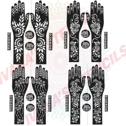 FL-22-14-15-16-17 Girls and kids | Easy to use in just 4 steps | Mehandi Sticker Stencil-image-33