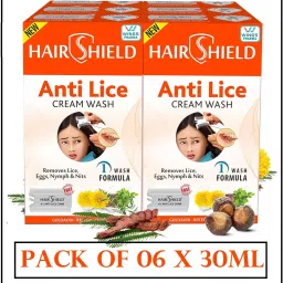 HAIRSHIELD REMOVES EGGS LICE KILLER ANTI LICE CREAM WASH 6 X 30ML EACH-image-32