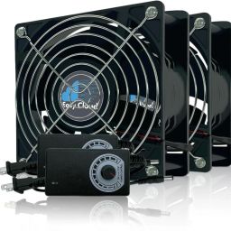 Enormity 2pcs 12V 12025mm DC Fan with Speed Control, Computer Fan with AC Plug Case Fan Fan with Heat Sinks Cabinet Cooler-image-11