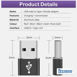 OCEANRAY A2C Connector USB Adapter image 5