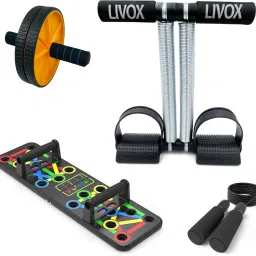 Tummy Trimmer And Pushup Board, Abs Wheel Roller, Skipping Rope Ab Exerciser-24