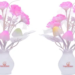 auto ON/Off Sensor Mushroom Shape LED Night lamp with Multicolor Light Illuminated and Flowers - Pack of 2 Night Lamp-9