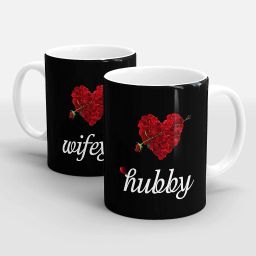 Hubby Wifey Cute Design Printed Best Gift For Hubby Wifey On Valentine, Anniversary, Birthday, Wedding Ceramic Coffee Mug-15