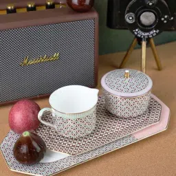 izzhaar Almaaz Premium Creamer and Sugar Pot Set of 2 for Coffee & Tea, Crafted from Durable Fine Bone China-picture-34