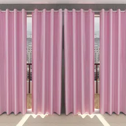 loof klapper 214 cm (7 ft) Polyester Semi Transparent Door Curtain (Pack Of 4)-picture-49