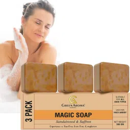 Sandalwood & Saffron ghar soaps magic soap Tan Removal Soap Glowing & Refreshing-13