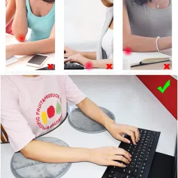 Wonder Work Portable Round Computer Wrist Elbow Rest Pad Keyboard Arm Support Mat Memory Foam - 2Pcs Elbow Rest Pad (7 Inch) Wrist Rest image 2