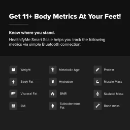 Healthifyme Smart Scale | Track 11+ Key Body Metrics | Data Driven Smart Weight Loss Scale Weighing Scale image 2