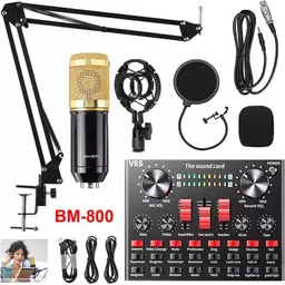voltegic Vocal Professional Condenser Microphone With Stand Microphone-picture-5