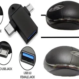 ANJO USB Keyboard-LED Mouse-Pad-3.0 USB Hub-3 in 1 Cleaning Kit-OTG M & C Type 2 in 1 Combo Set image 5