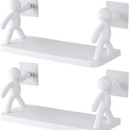 Self Adhesive Multi-Purpose Wall Hanging Humanoid floating Shelf 1.999 Plastic Wall Shelf-14