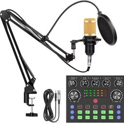 imaginea BM-800 Condenser Mic with Live Sound Card for Recording, Broadcasting, Streaming Podcast Studio Microphone for Laptop Computer-picture-3