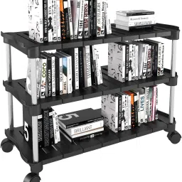 Super Smart Stackable and Durable, Easy to Assemble, Space Saving Rack Plastic Open Book Shelf-4