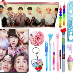 BTS Collection Pouch for Boys BTS Pouch with Pen Pencil Eraser for Kids New Gift for Kids Christmas Gift BTS Stationery Gift for Kids BTS Pencil Pouch for Kids Art Canvas Pencil Box-image-38